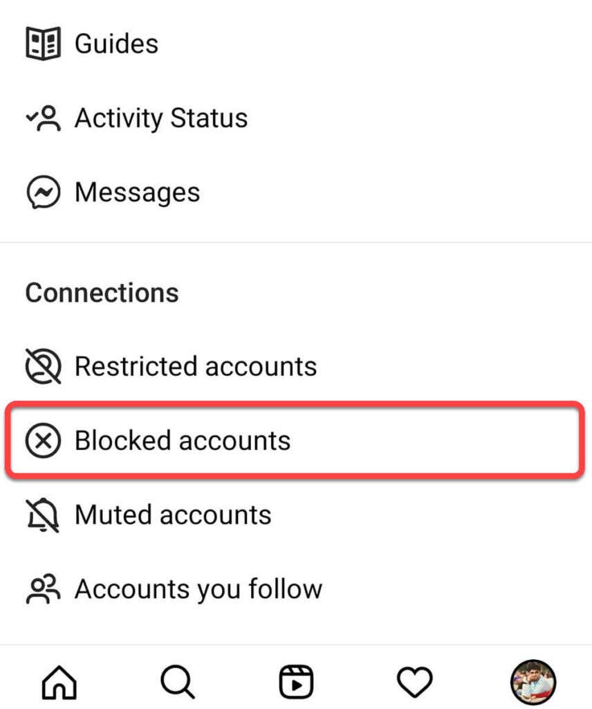 21. blocked accounts