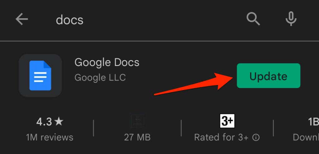 22 update google docs android