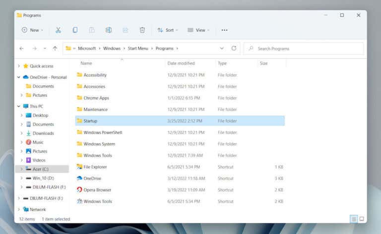 How to Locate the Startup Folder in Windows 11