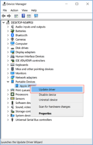 reinstall iphone drivers windows 10