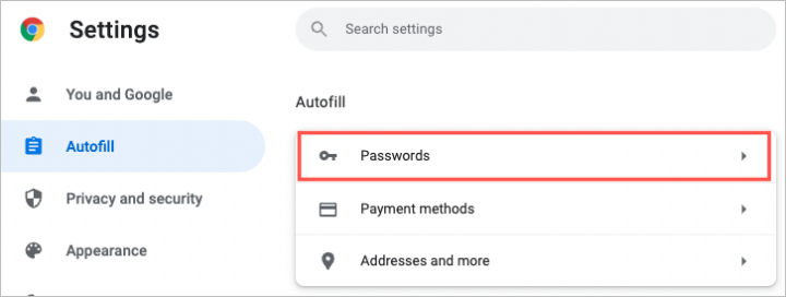 google chrome saved passwords location
