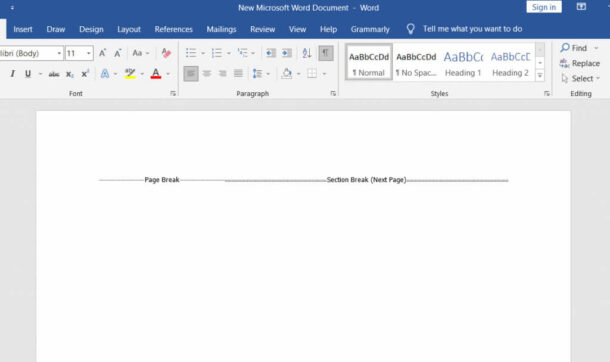 How to Insert a Section Break in Microsoft Word
