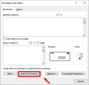 How to Print on an Envelope in Microsoft Word