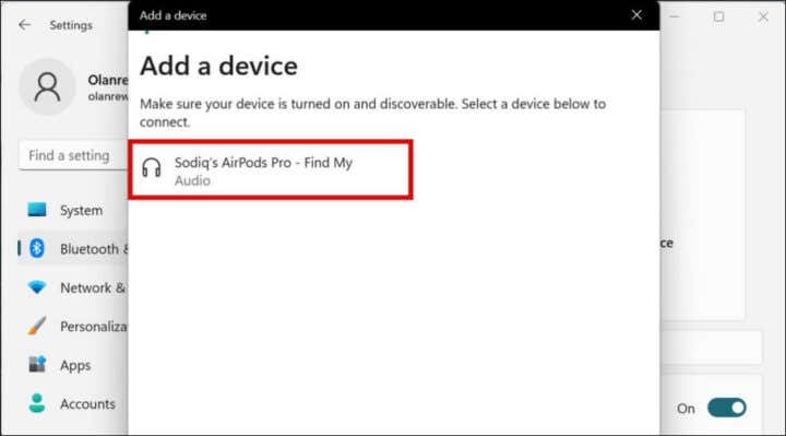 can't connect airpods to windows 11