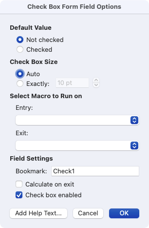 How to insert Check Box