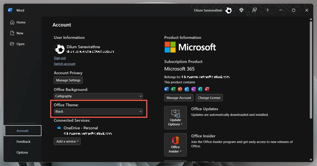 Dark Mode in Word - Microsoft Support