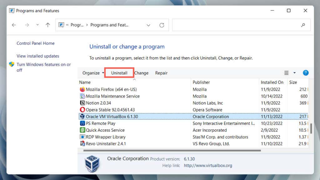 How to Completely Uninstall VirtualBox in Windows - 95
