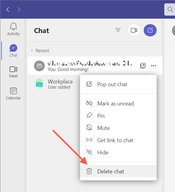 How to delete a chat in MY Personal Teams Free that I am not a member -  Microsoft Community