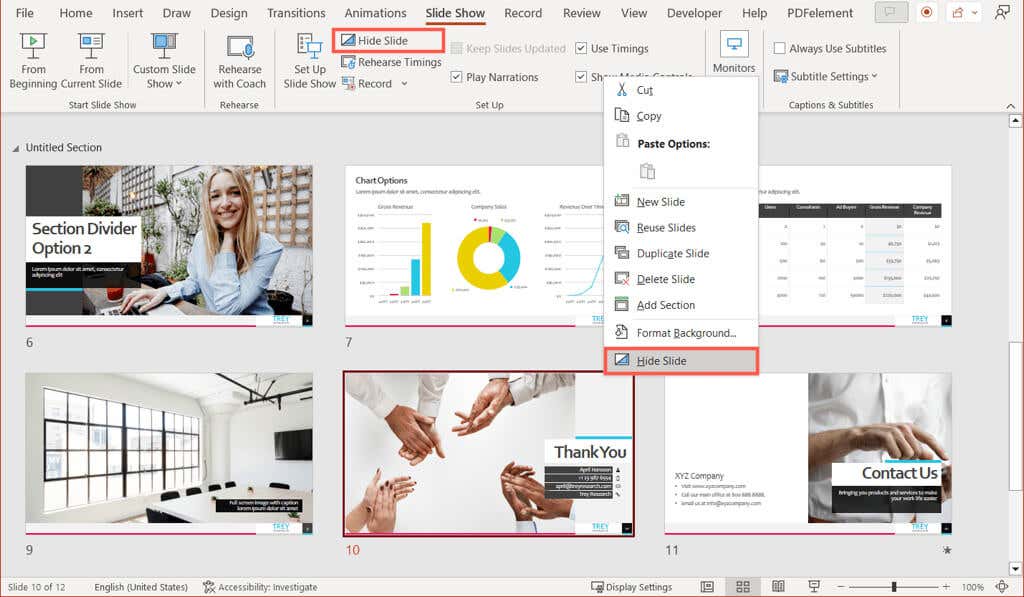 How to Hide a Slide in Microsoft PowerPoint