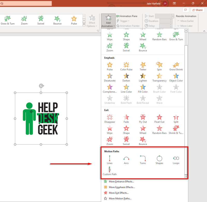 How To Use Motion Path Animations In Microsoft PowerPoint