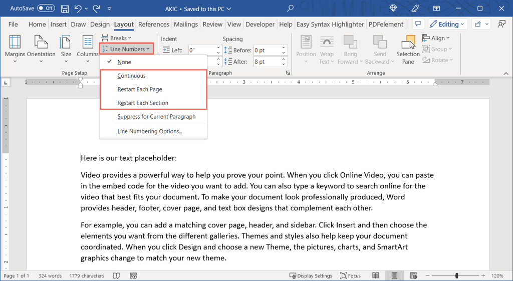 How to Add Line Numbers in Microsoft Word image 1