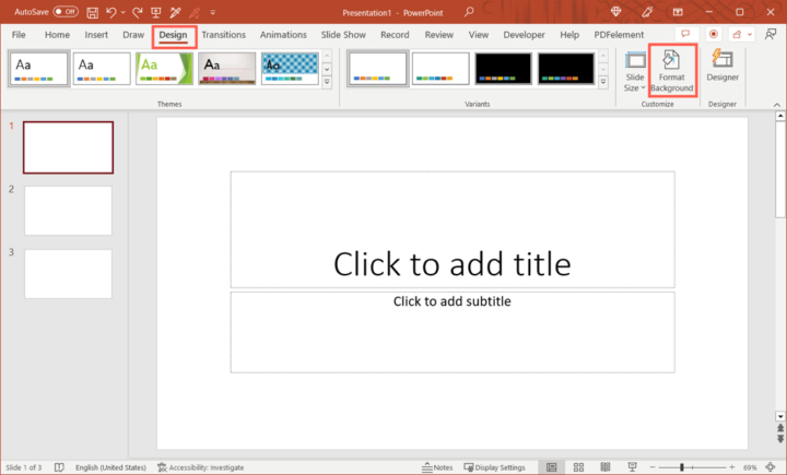 powerpoint presentation background change