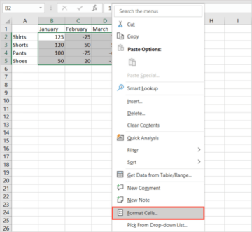 How to Show Negative Numbers as Red in Excel