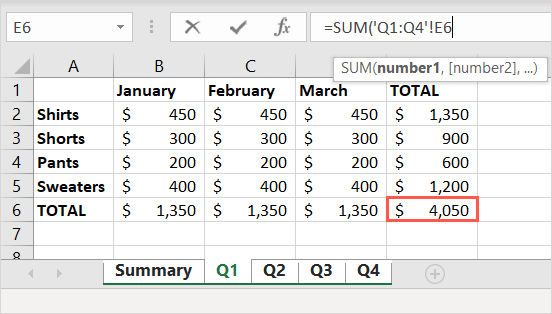 How to Sum Across Multiple Sheets in Excel image 6