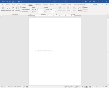 How to Vertically Align Text in Microsoft Word