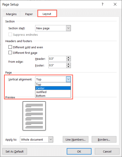 How to Vertically Align Text in Microsoft Word image 2