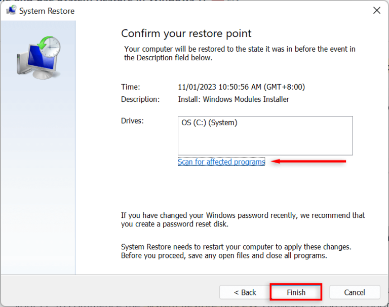 How To Enable And Use System Restore In Windows 11