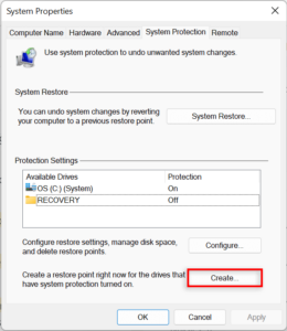 How To Enable And Use System Restore In Windows 11