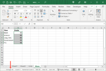 How to Find and Calculate Mean in Microsoft Excel