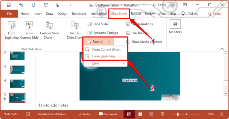 how to do a recorded presentation on powerpoint