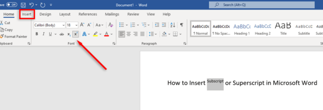 How to Insert Superscript and Subscript in Microsoft Word