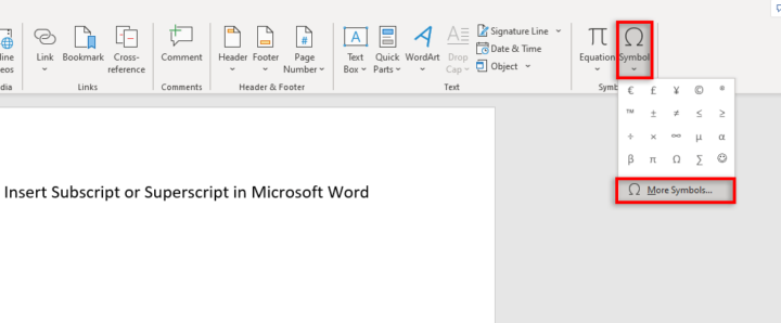 How To Insert Superscript And Subscript In Microsoft Word