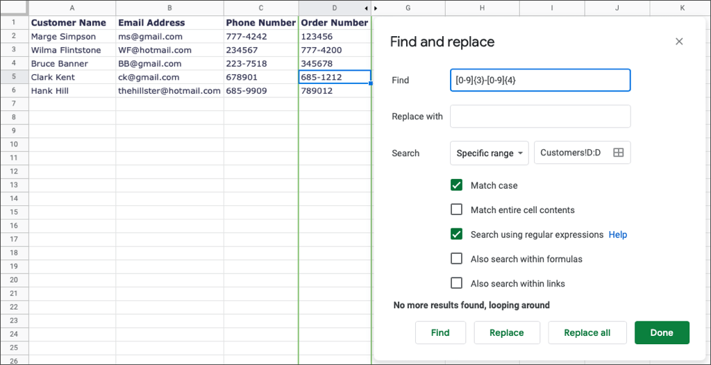 How to Use Find and Replace in Google Sheets - 64