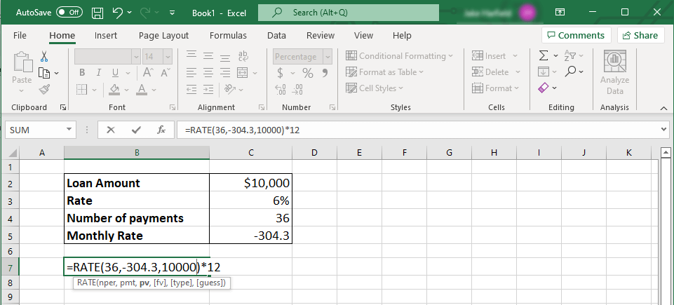 How to Calculate Annual Percentage Rate (APR) In Microsoft Excel image 5