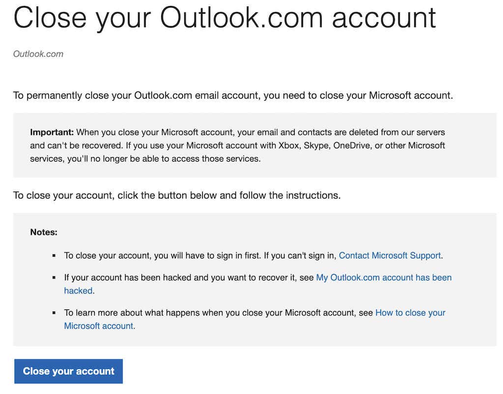How to Close or Delete Your Outlook Account image 3