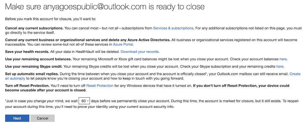 How to Close or Delete Your Outlook Account image 5