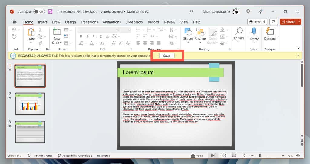 How to Recover Unsaved PowerPoint Presentations image 2