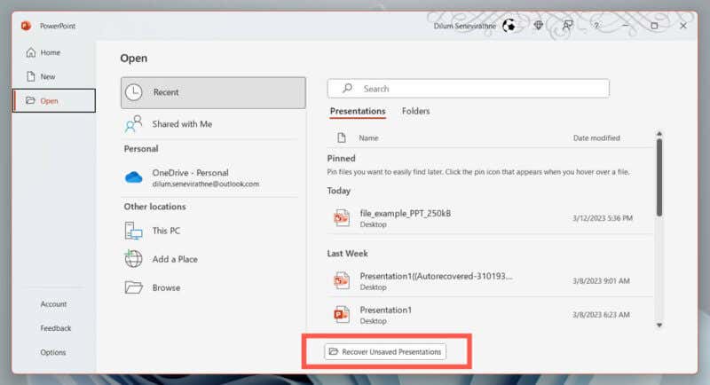 How to Recover Unsaved PowerPoint Presentations