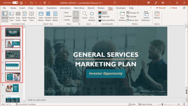 how to select presentation mode in powerpoint