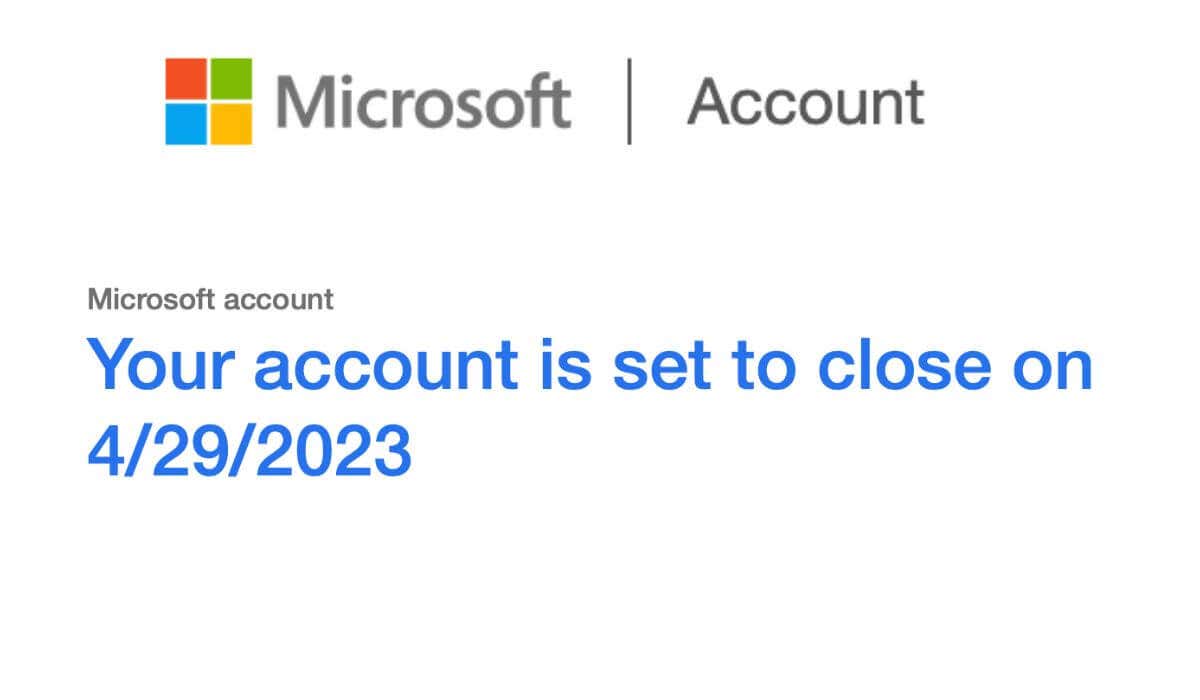 Microsoft Account Closure Email - Outlook Tips