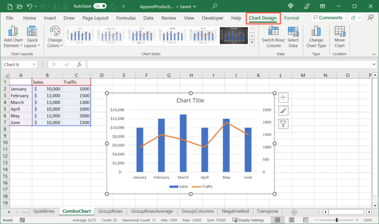 How to Create a Combo Chart in Microsoft Excel