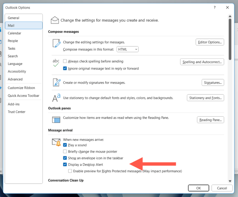 How to Enable or Turn Off Outlook Notifications
