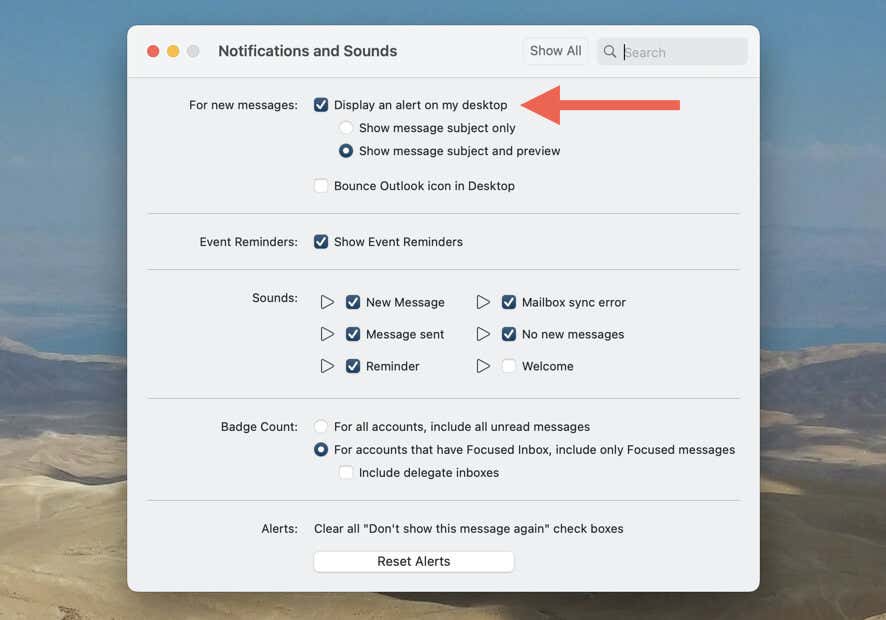 How to Enable or Turn Off Outlook Notifications image 7