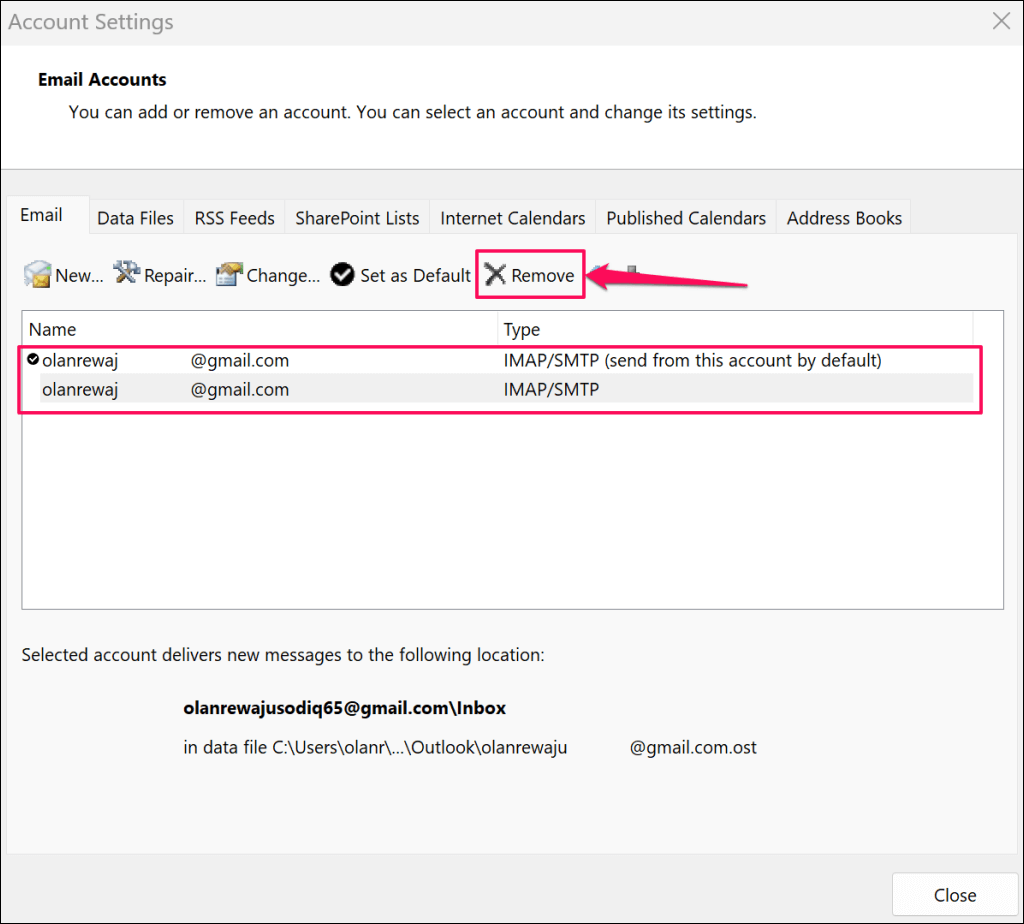 How to Remove or Delete an Email Account From Outlook - 17