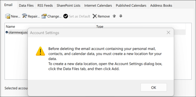How to Remove or Delete an Email Account From Outlook