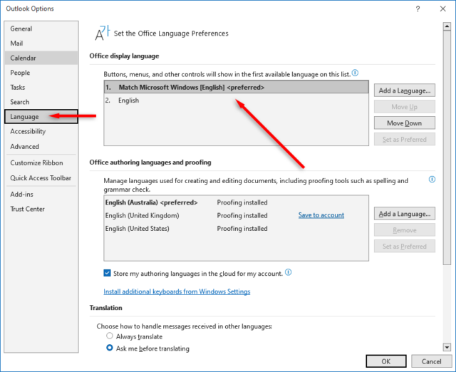 How to Change Time Zone and Language in Outlook