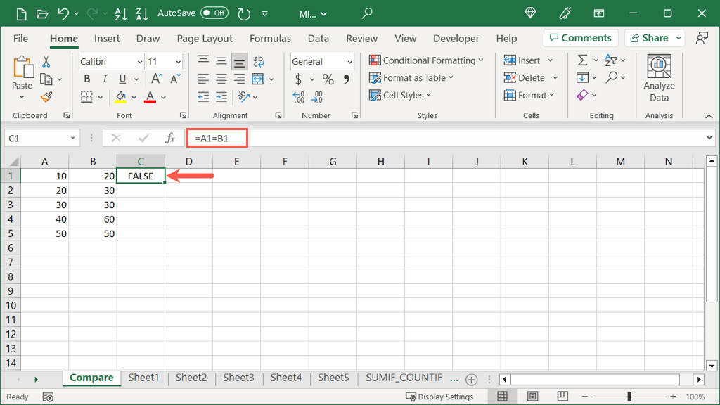 How to Compare Two Columns in Microsoft Excel - 89