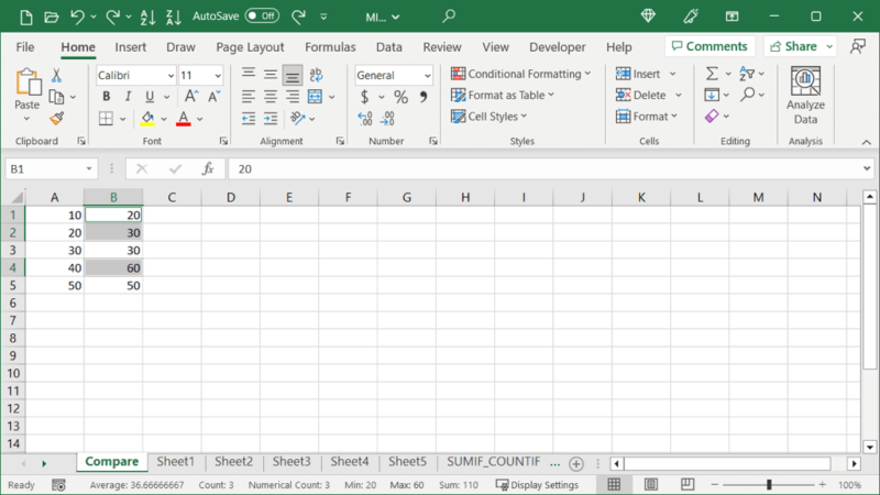 How to Compare Two Columns in Microsoft Excel