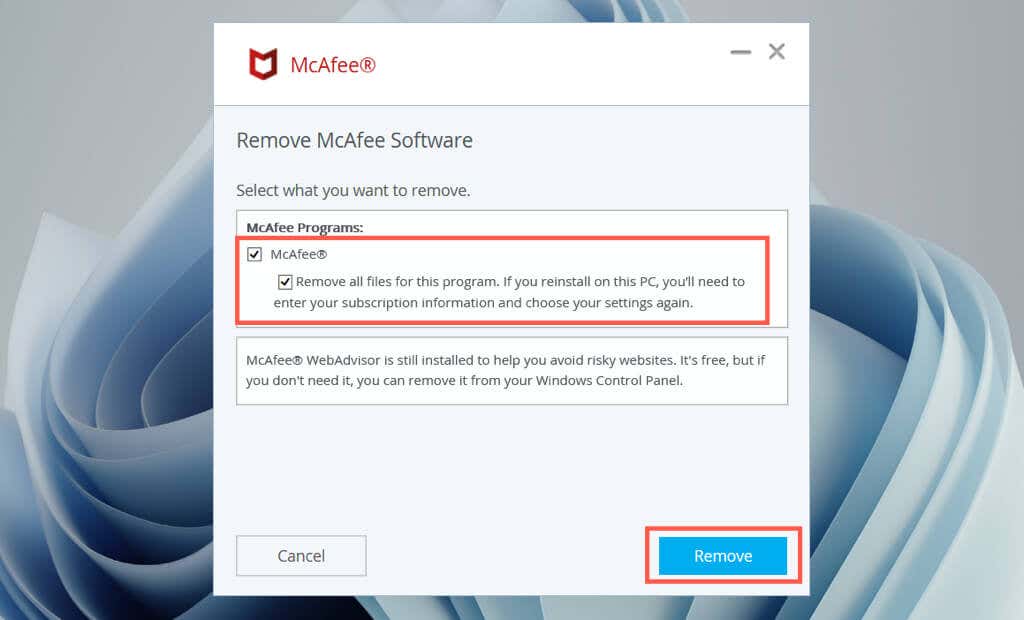 How to Completely Uninstall and Remove McAfee From Windows 11 image 4