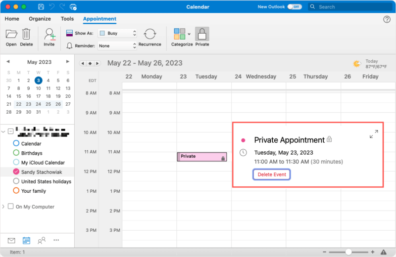 How to Hide Calendar Details in Microsoft Outlook