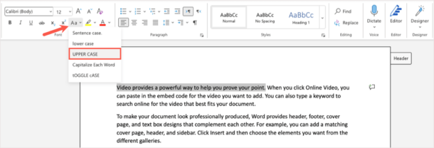 How to Apply Small Caps in Microsoft Word