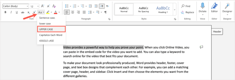 How to Apply Small Caps in Microsoft Word