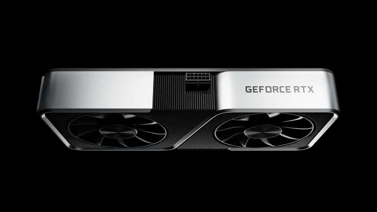 A sleek graphics card with a silver and black design, showcasing image.