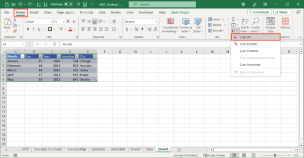 How to Delete or Remove a Table in Microsoft Excel