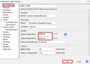 How to Fix Audacity’s “Error opening sound device” Issue