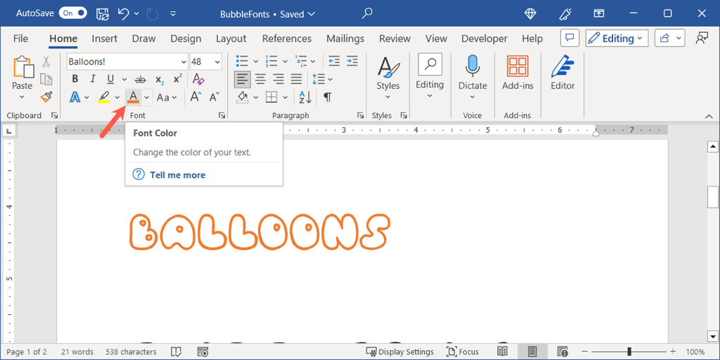 How to Make Bubble Letters in Microsoft Word image 16